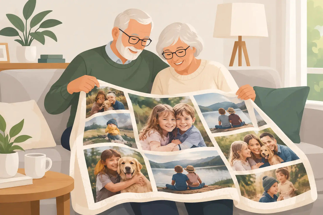 Personalised Photo Blanket for Grandparents