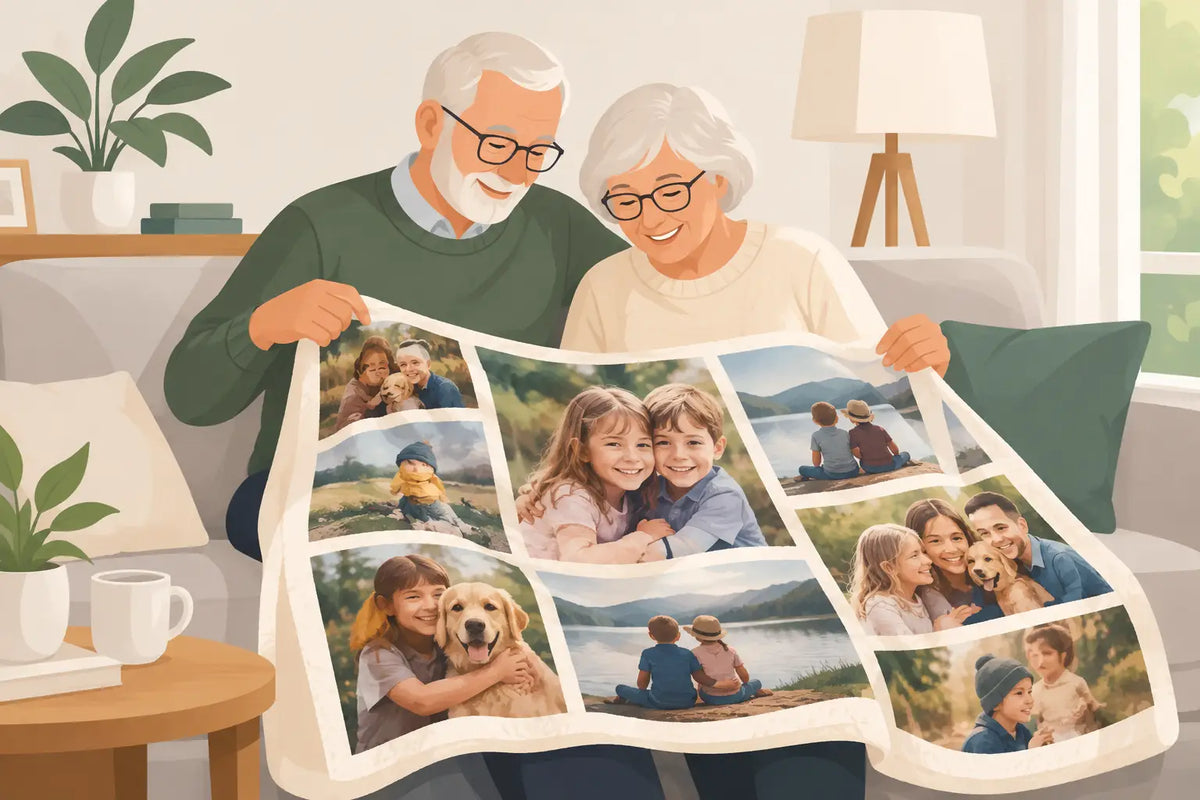 Personalised Photo Blanket for Grandparents