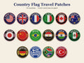 Country Flag Travel Patch – Round 3 Inch Sew On Patch for Hoodies, Jumpers, Jackets and Bags