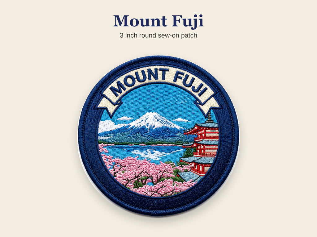 Japan Travel Patch – Round 3 Inch Sew On Patch for Hoodies, Jumpers and Bags