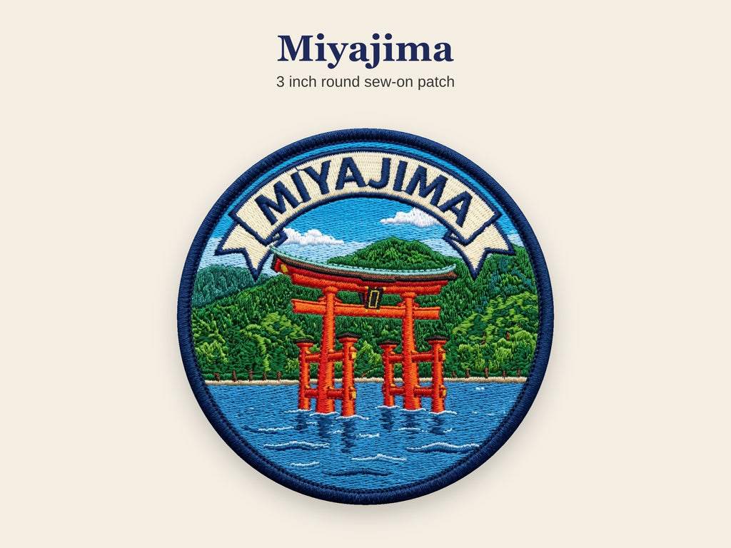 Japan Travel Patch – Round 3 Inch Sew On Patch for Hoodies, Jumpers and Bags
