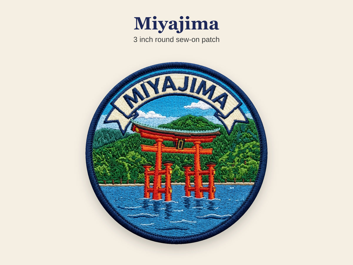 Japan Travel Patch – Round 3 Inch Sew On Patch for Hoodies, Jumpers and Bags
