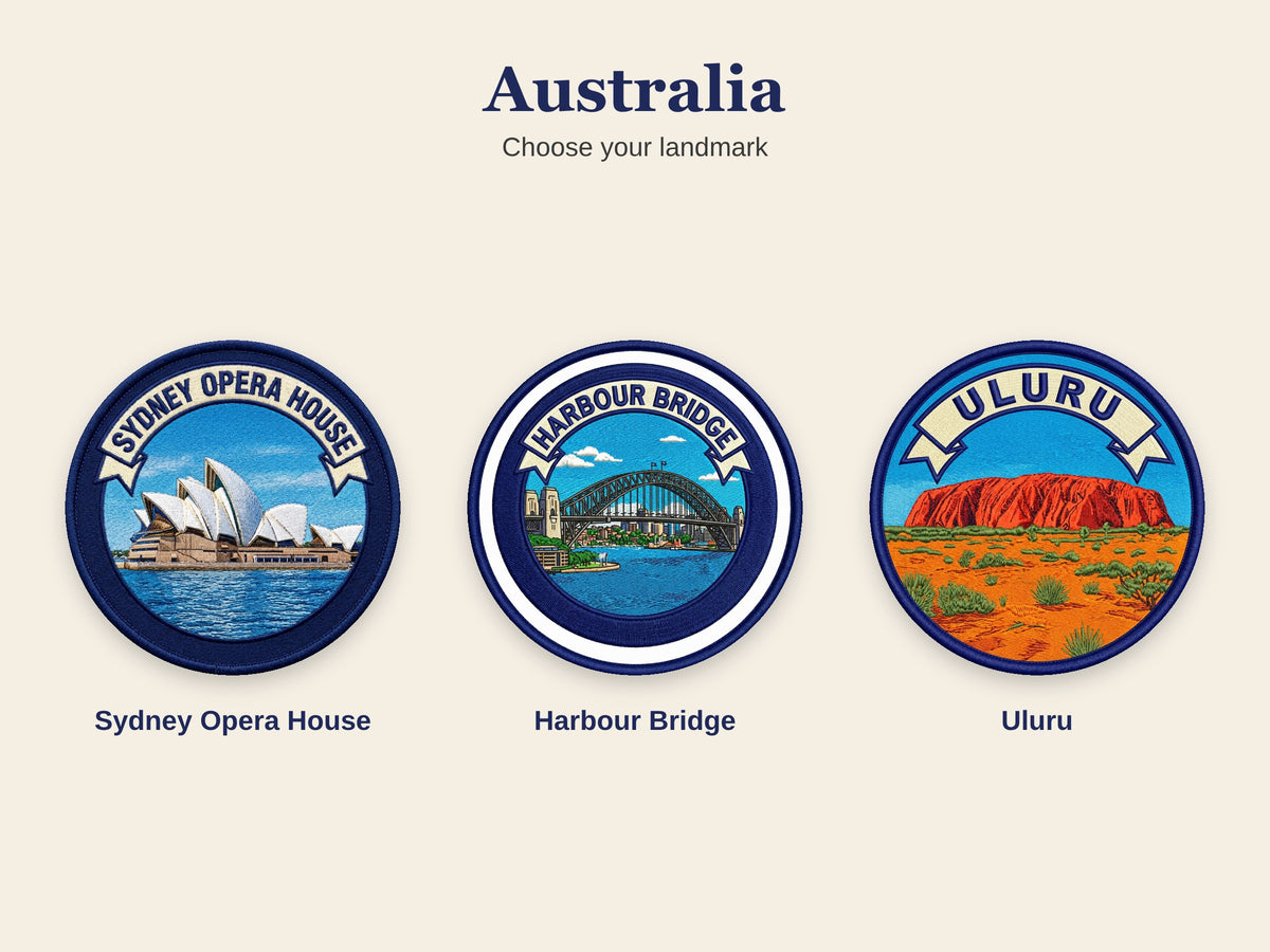 World Landmark Travel Patch – Round 3 Inch Sew On Patch for Hoodies, Jumpers, Jackets and Bags