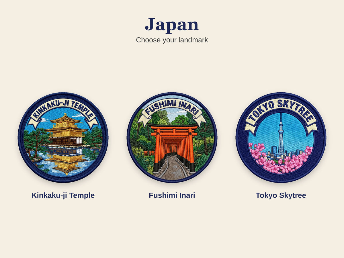 World Landmark Travel Patch – Round 3 Inch Sew On Patch for Hoodies, Jumpers, Jackets and Bags