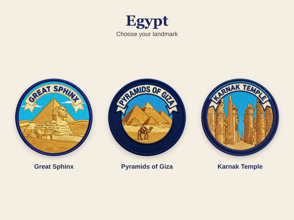 World Landmark Travel Patch – Round 3 Inch Sew On Patch for Hoodies, Jumpers, Jackets and Bags