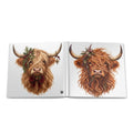Highland Cow Portrait Hardcover Photo Book | Rustic Farmhouse, Floral Horns