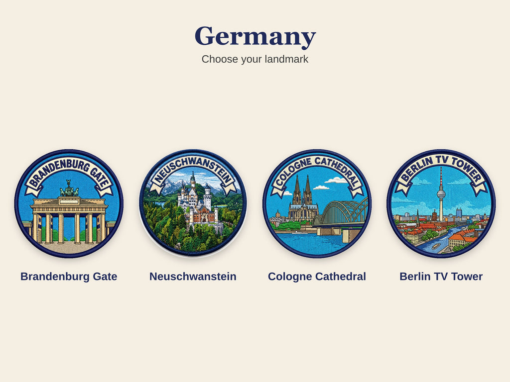 World Landmark Travel Patch – Round 3 Inch Sew On Patch for Hoodies, Jumpers, Jackets and Bags