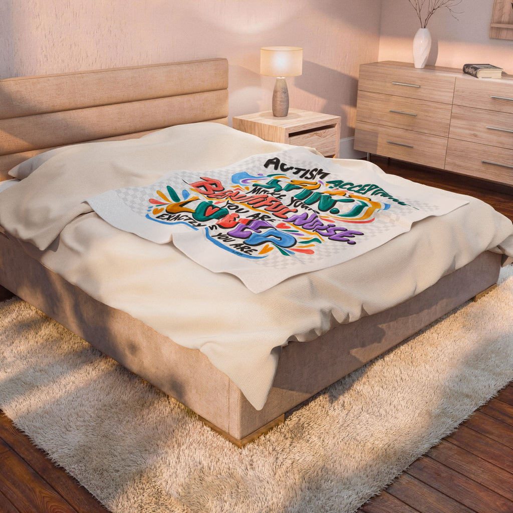 Velveteen Plush Blanket — Colorful Dancing Girls Cozy Throw