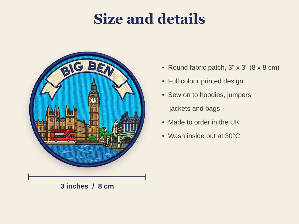 World Landmark Travel Patch – Round 3 Inch Sew On Patch for Hoodies, Jumpers, Jackets and Bags