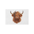 Highland Cow Floral Crown Outdoor Rug | Farmhouse Patio Mat