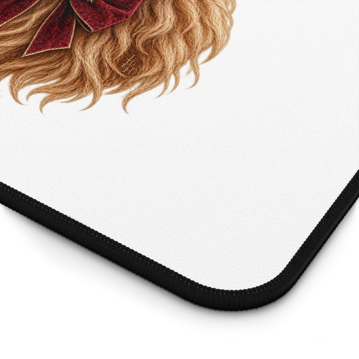 Highland Cow Duo Desk Mat | Floral Highland Cattle Illustration