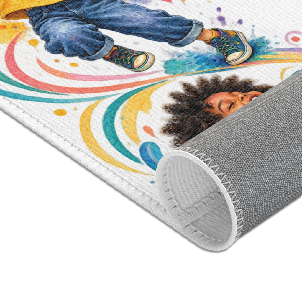 Area Rug — "They Flap, They Spin" Colorful Kids Playroom Rug